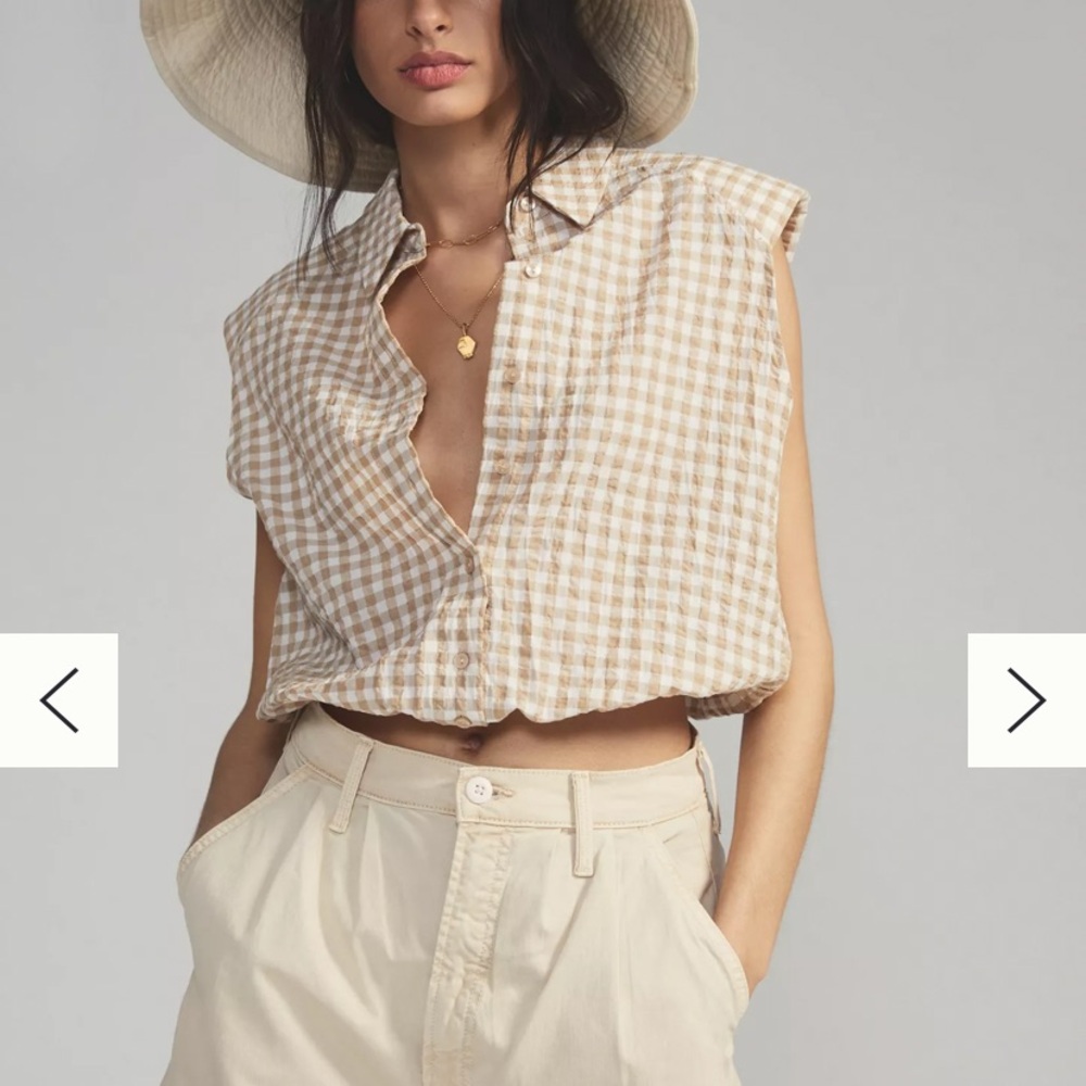 Anthropologie Maeve Gingham Top